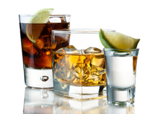 Glasses of alcohol used in alcohol abuse