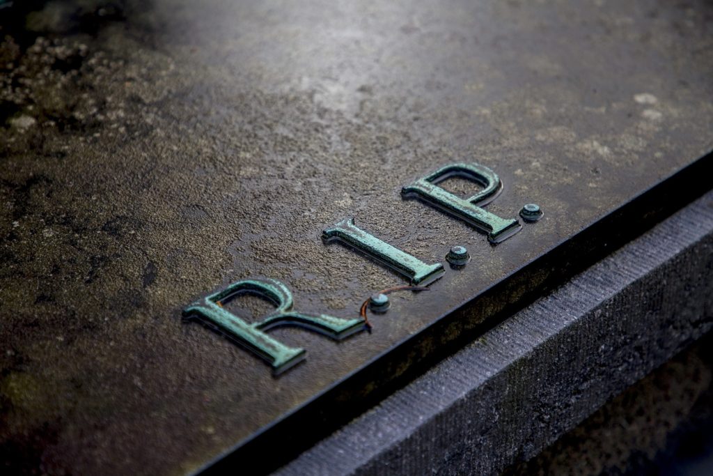 Grave Tombstone with R.I.P.