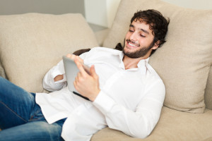 Young man using a digital tablet