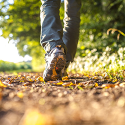 Detail of man hiking