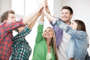 happy students giving high five at school because they are not Using Drugs