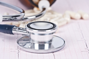 stethoscope and medicines