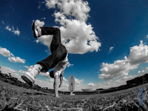 person doing backflip