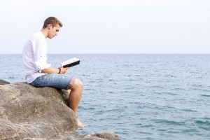 Man reading a book