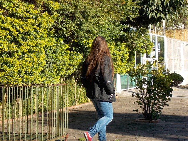 Teen walking