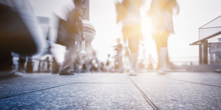 Busy Street Of Pedestrians-Addiction vs. Habit