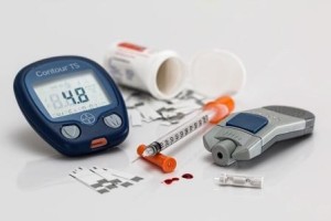 Diabetic medication and blood test equipment