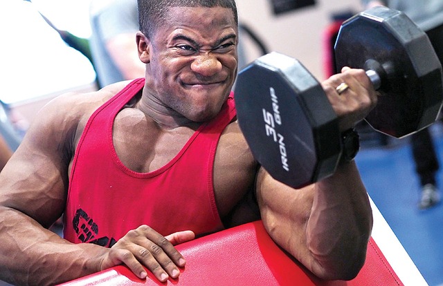 Man using ephedrine to lift heavier weights.