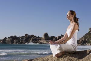 Young lady meditating