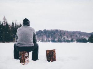 Man sitting in the snow