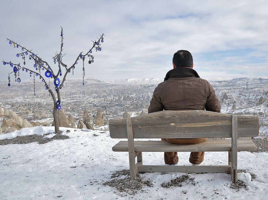 Man in recovery during Christmas