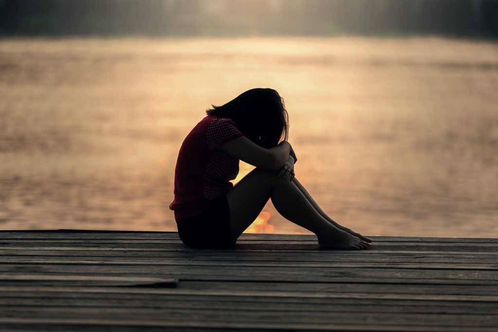 Youth girl on pier