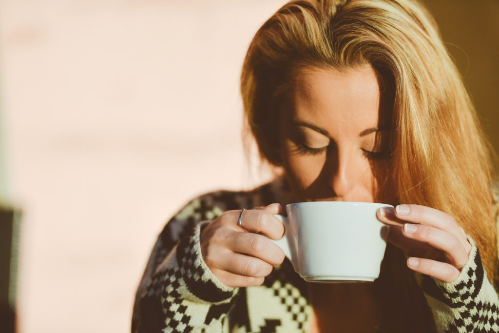 Woman drinking coffee