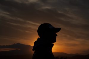 Man in sunset