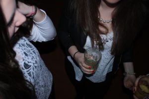 Teen girls drinking alcohol