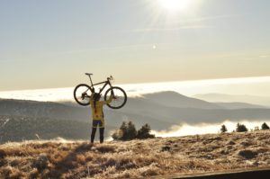 Victorious mountain biker