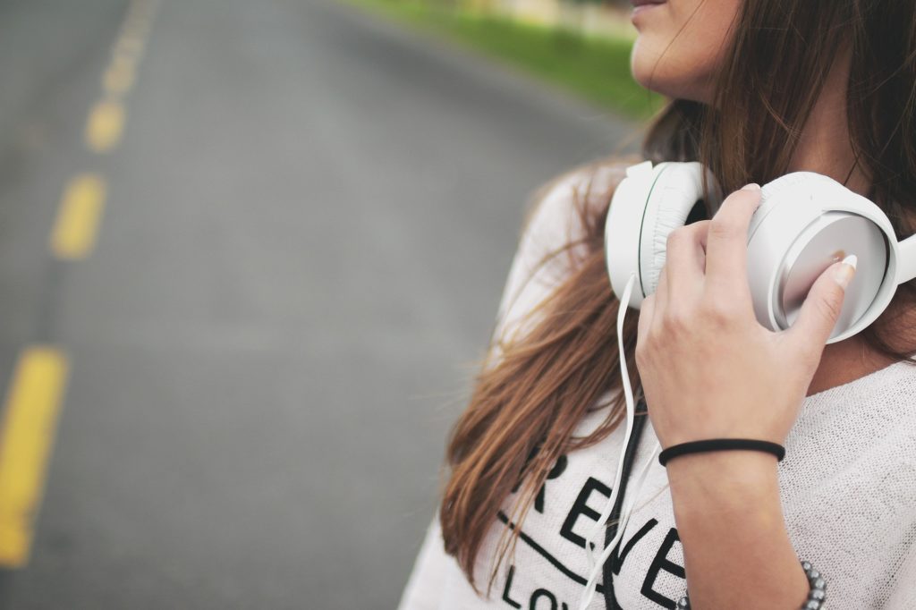 Teen with headphones