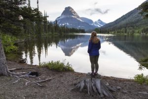 Woman by the lake