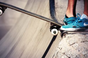 Skateboard and shoes