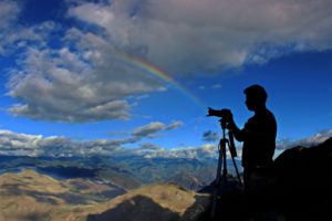 Cameraman and rainbow