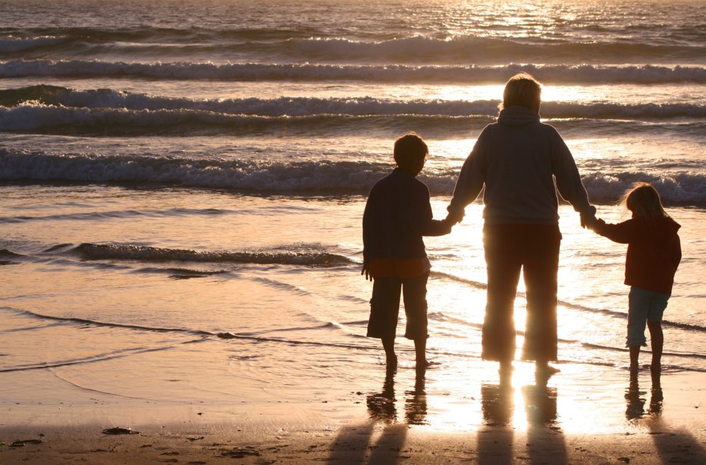 Family on the beach