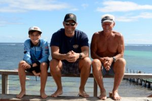 Family on a dock