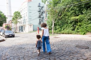 Woman with her daughter