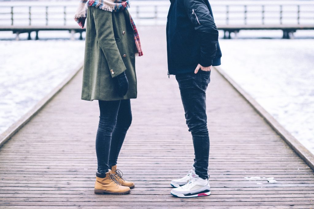 Couple standing on walkway