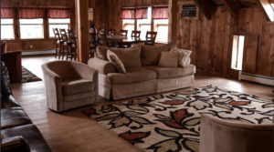 Couch in living room of someone fighting gambling addiction