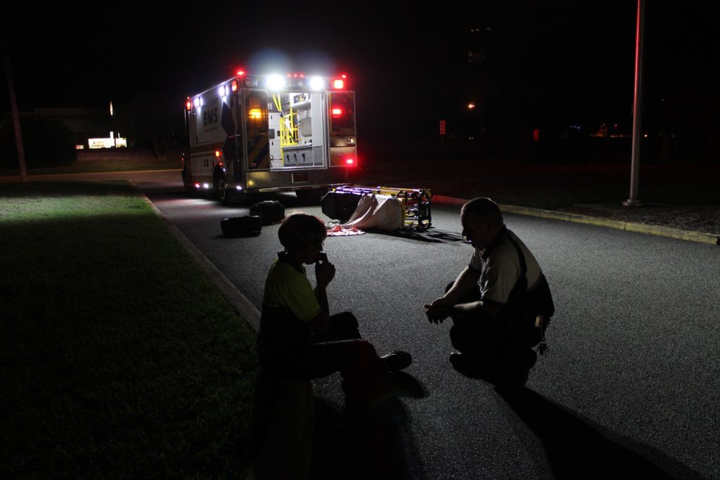 Man at the scene of an accident