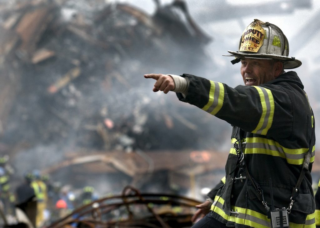 First responder at the scene of an incident