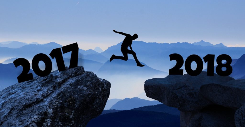 Man leaping into new year