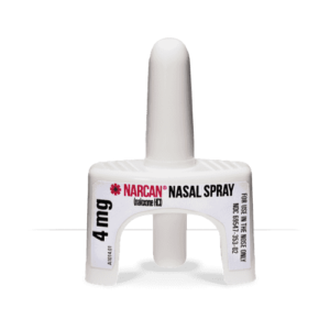 Picture of Naloxone Nasal Spray bottle that helps in medical-aided recovery in the Opioid Epidemic