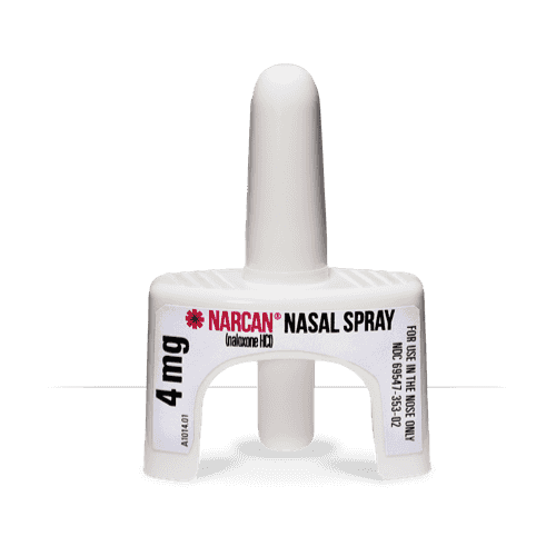 Picture of Naloxone Nasal Spray bottle that helps in medical-aided recovery