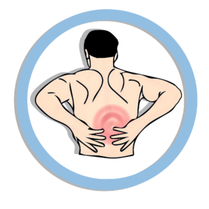 Drawing of Man With Back Pain is one of many Pain Patients