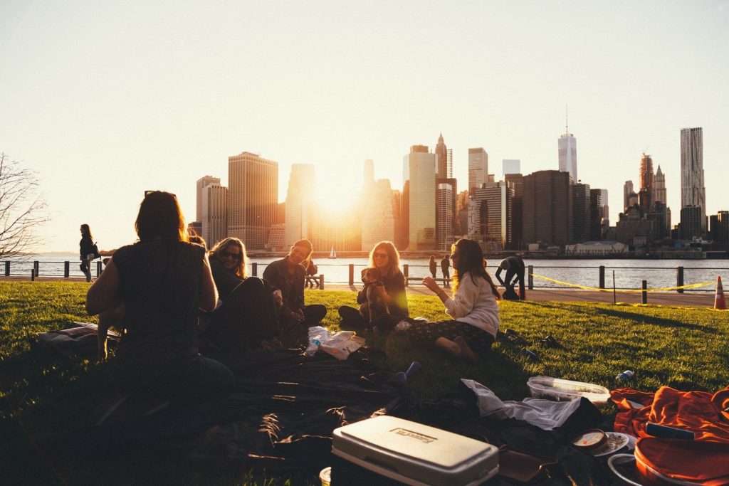 Group in the city